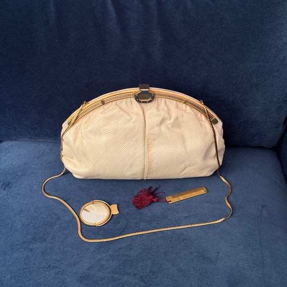 FINESSE LA‎ MODEL White Python Snake Leather
Clutch Evening Bag - Picture 1 of 6